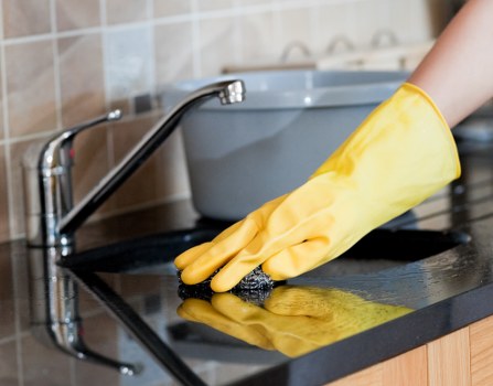 Professional workplace cleaning in a modern office