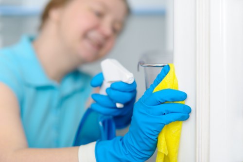 High-touch surfaces being cleaned for better hygiene